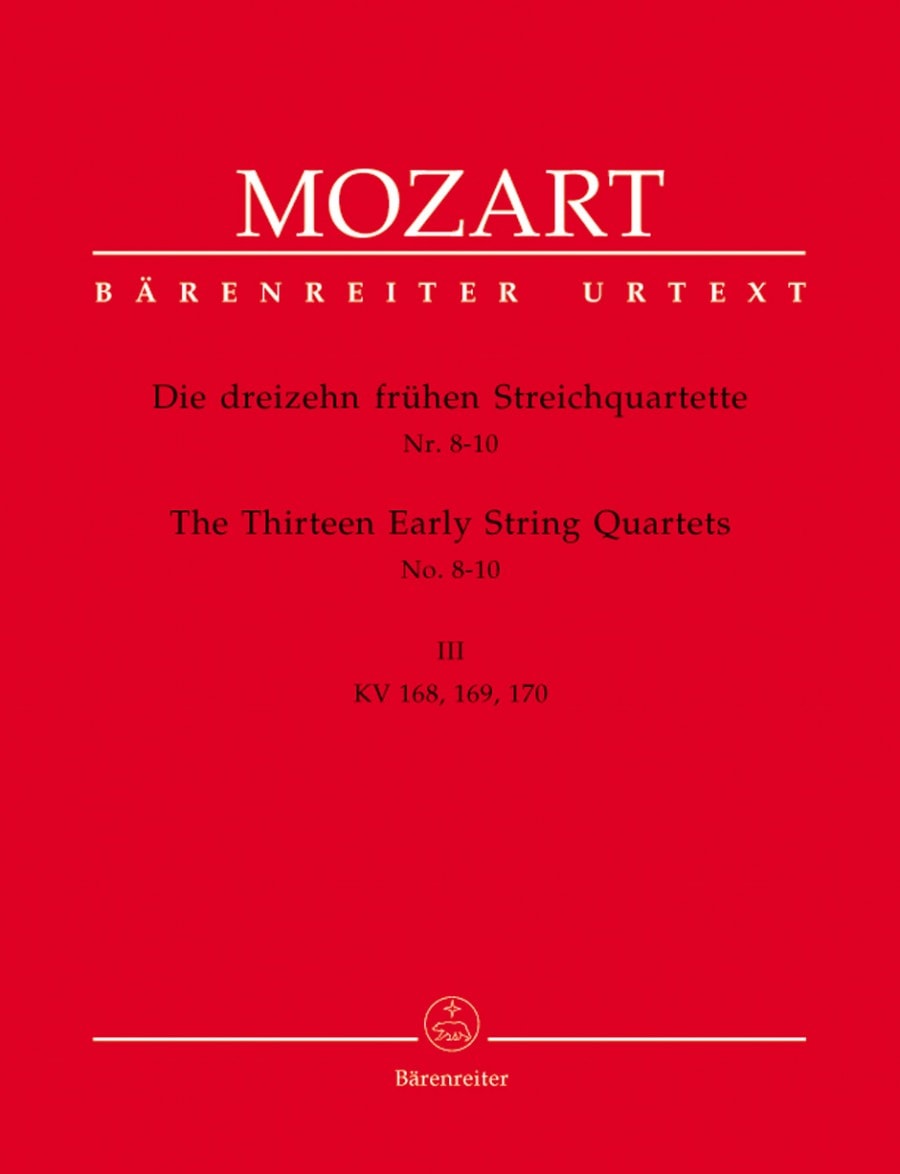 Mozart: 13 Early String Quartets Vol 3 (8-10) published by Barenreiter