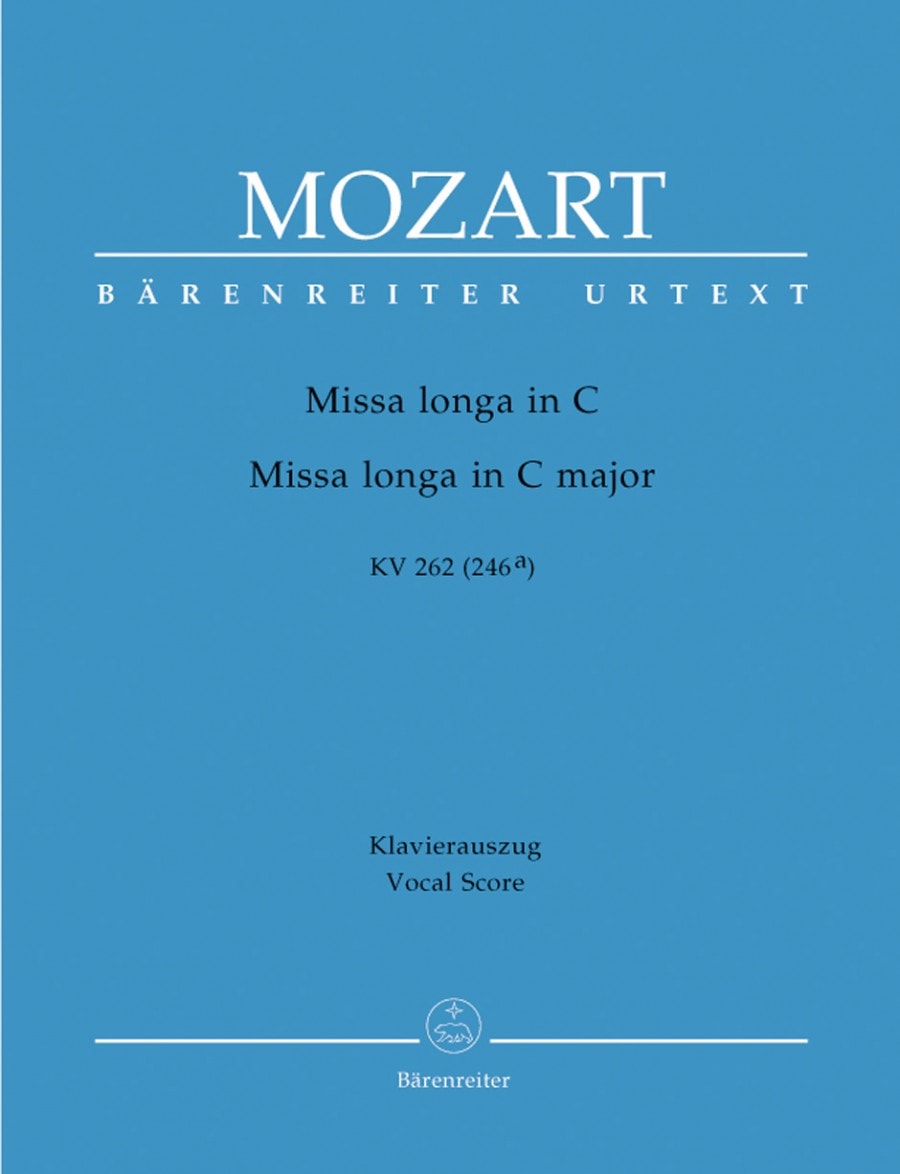 Mozart: Missa longa in C (K262) (K246a) published by Barenreiter Urtext - Vocal Score