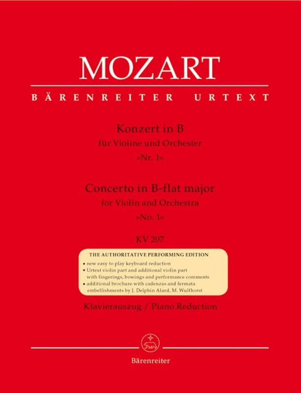 Mozart: Concerto No.1 in Bb K 207 for Violin published by Barenreiter