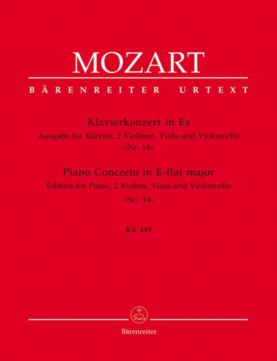 Mozart: Concerto for Piano No.14 in Eb major (K.449) arranged for Piano Quintet published by Barenreiter