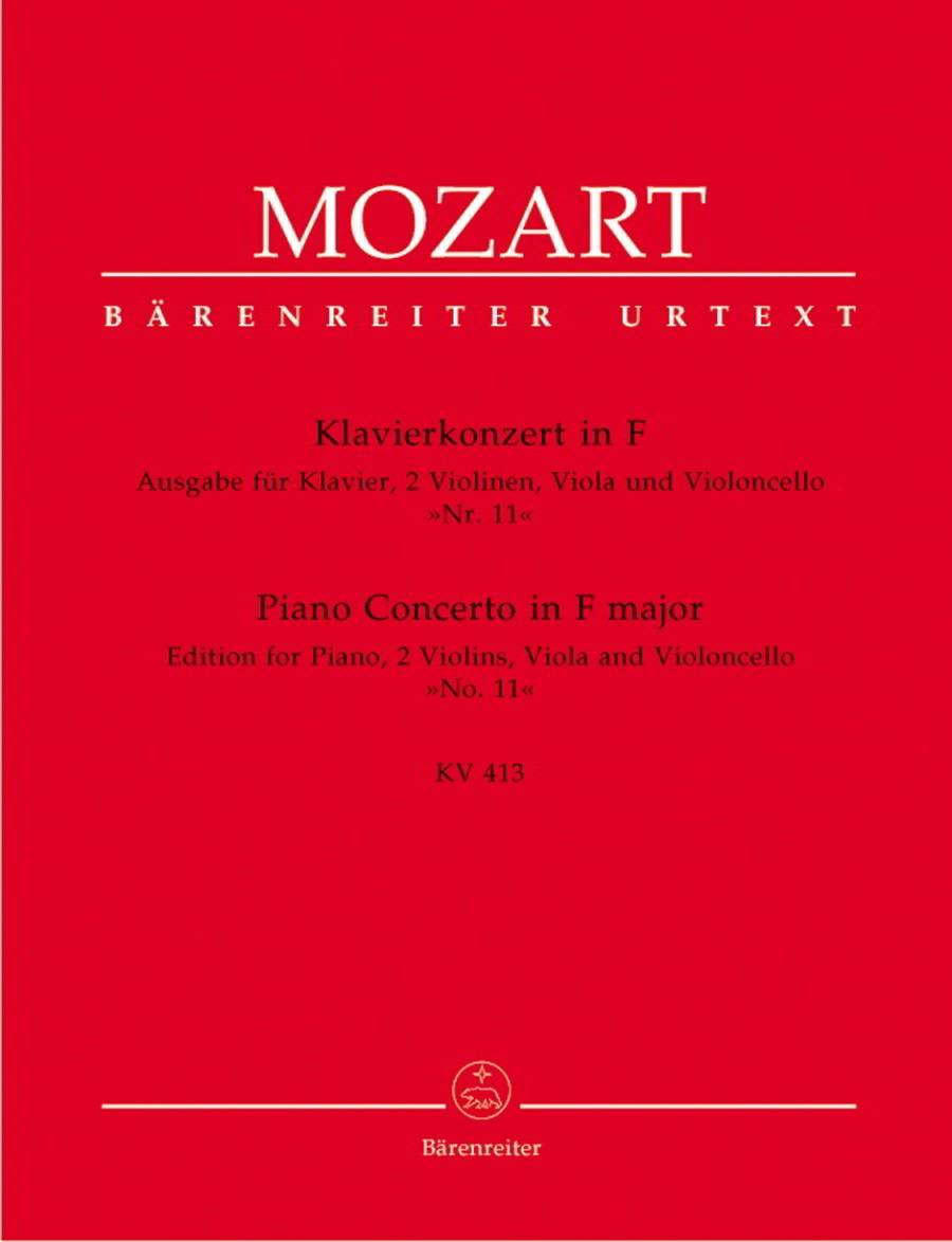 Mozart: Concerto for Piano No.11 in F (K.413) arranged for Piano Quintet published by Barenreiter