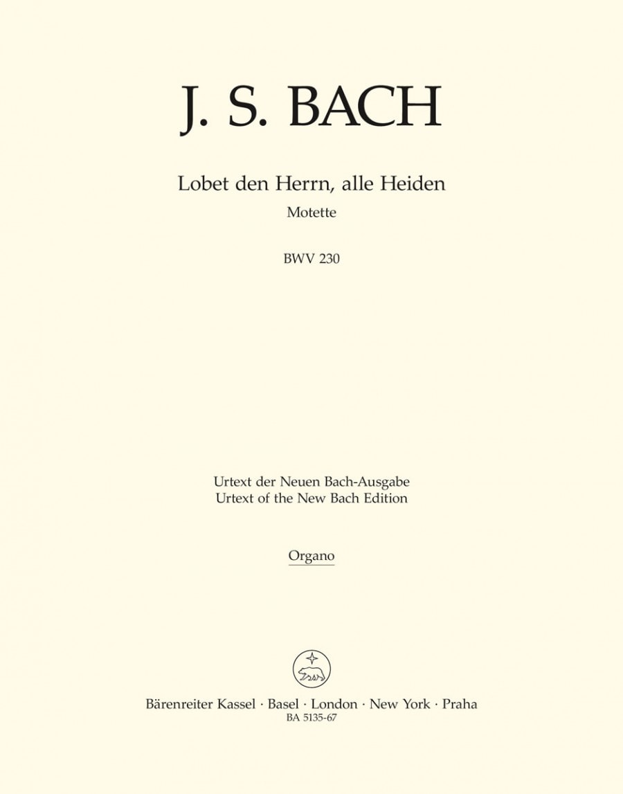 Bach: Lobet Den Herrn published by Barenreiter - Continuo Part