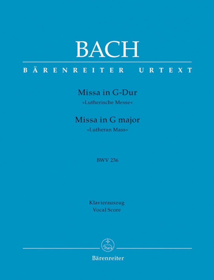 Bach: Lutheran Mass in G (BWV 236) published by Barenreiter Urtext - Vocal Score