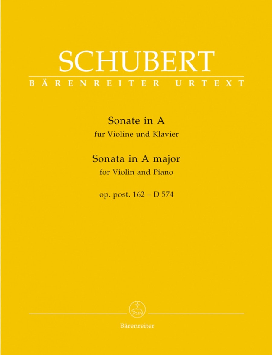 Schubert: Sonata for Violin in A, Op.posth.162 (D.574) for Violin published by Barenreiter