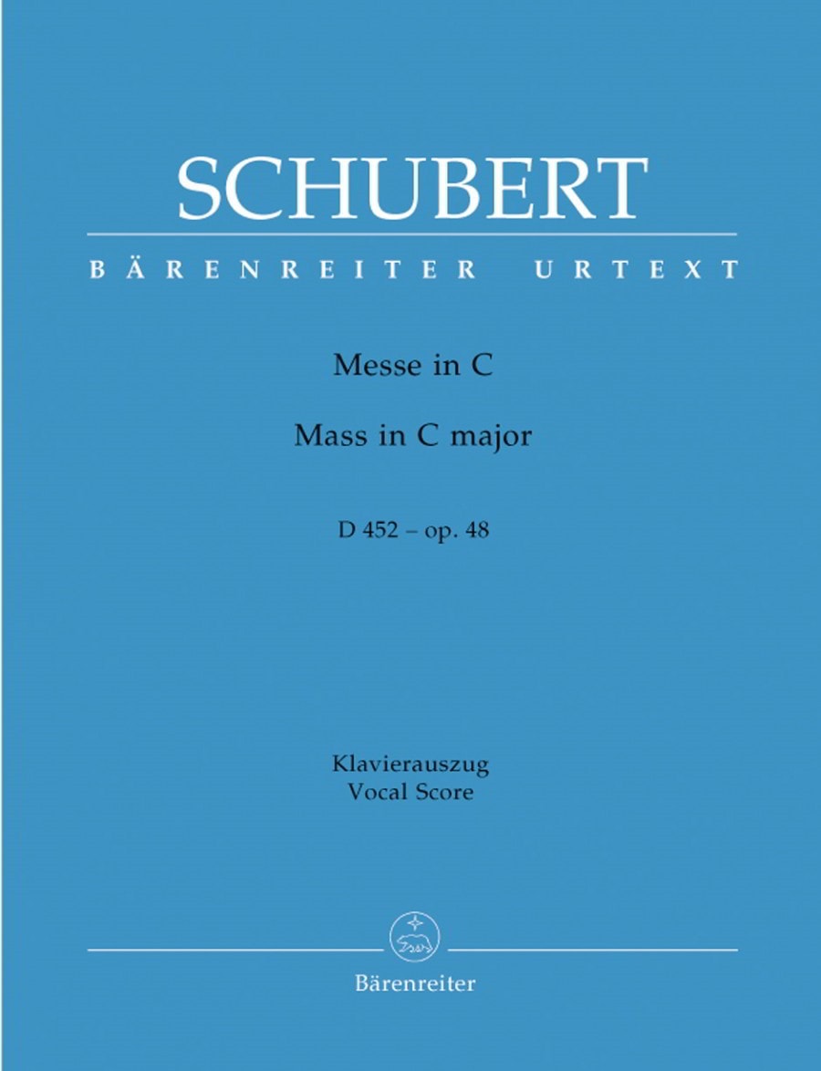 Schubert: Mass in C, Op48 (D452) published by Barenreiter Urtext - Vocal Score