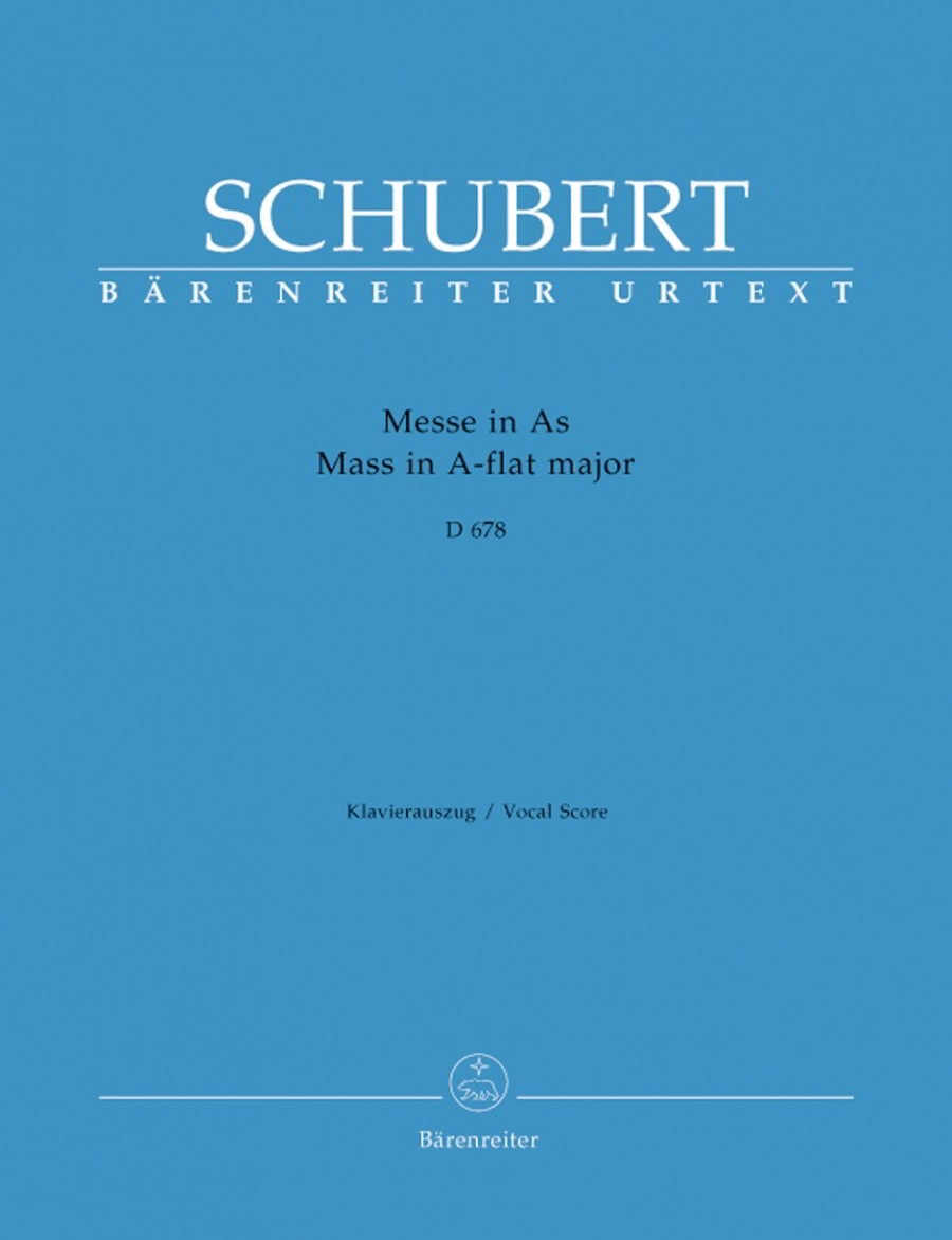 Schubert: Mass in A-flat (D678) (2nd version) published by Barenreiter Urtext - Vocal Score