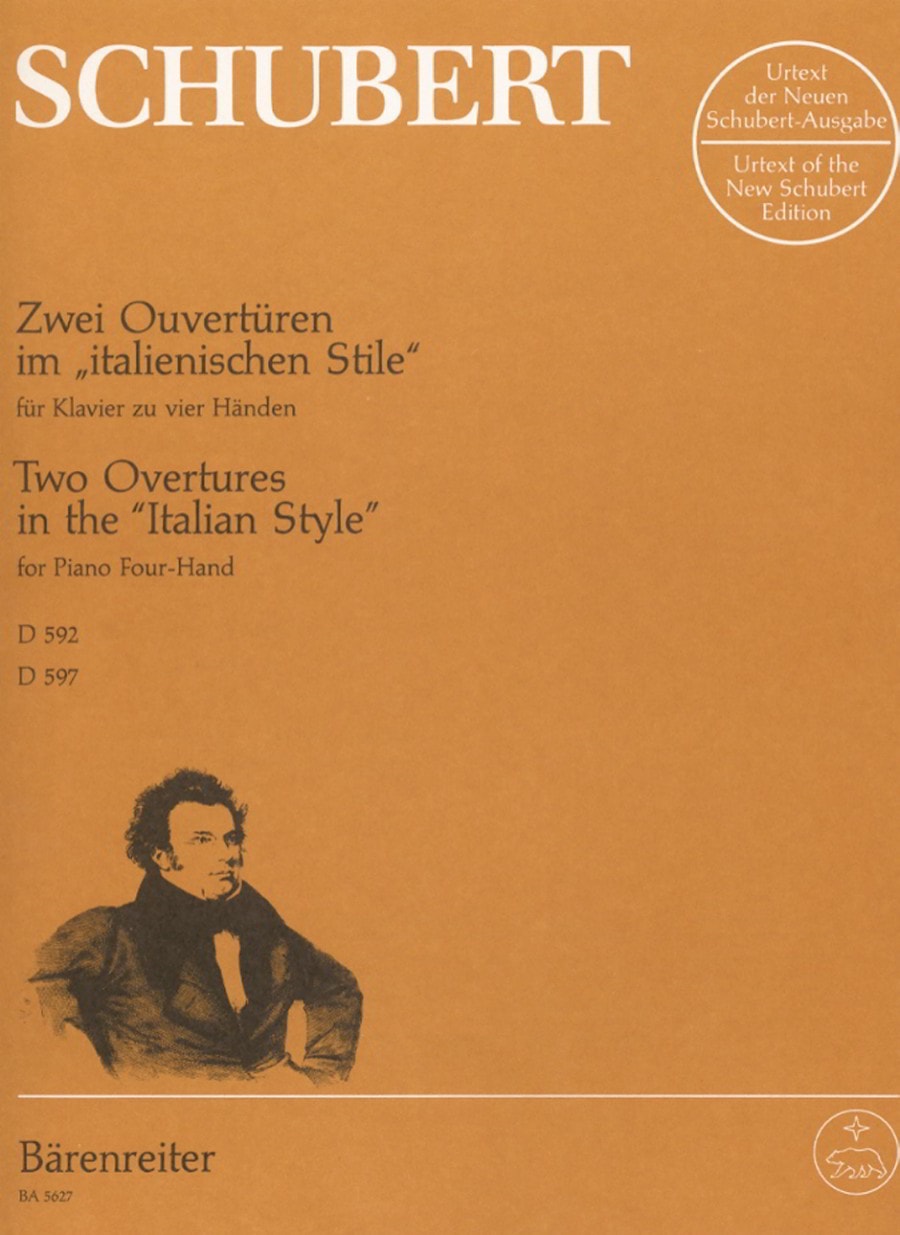 Schubert: 2 Overtures in the Italian Style D592 D597 for Piano Duet published by Barenreiter