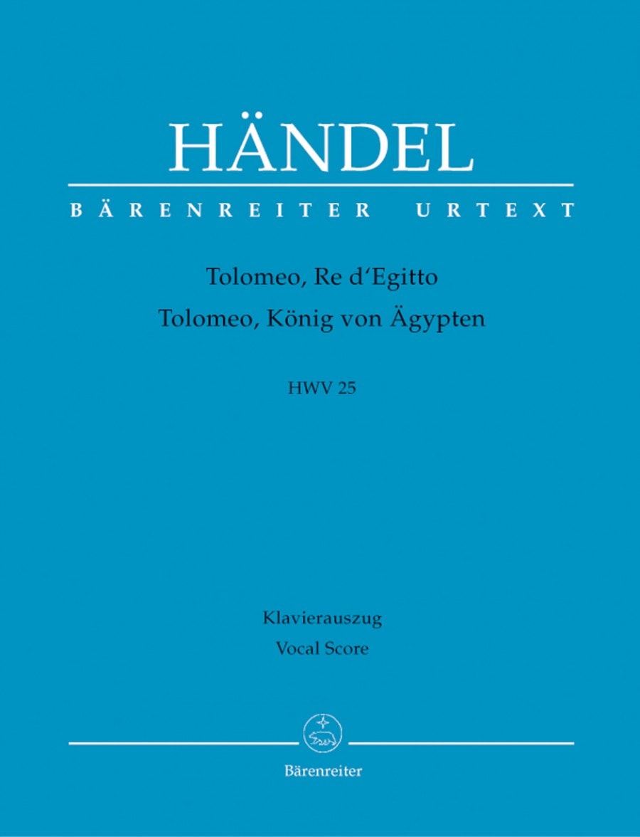 Handel: Tolomeo, Re di Egitto (HWV 25) published by Barenreiter Urtext - Vocal Score