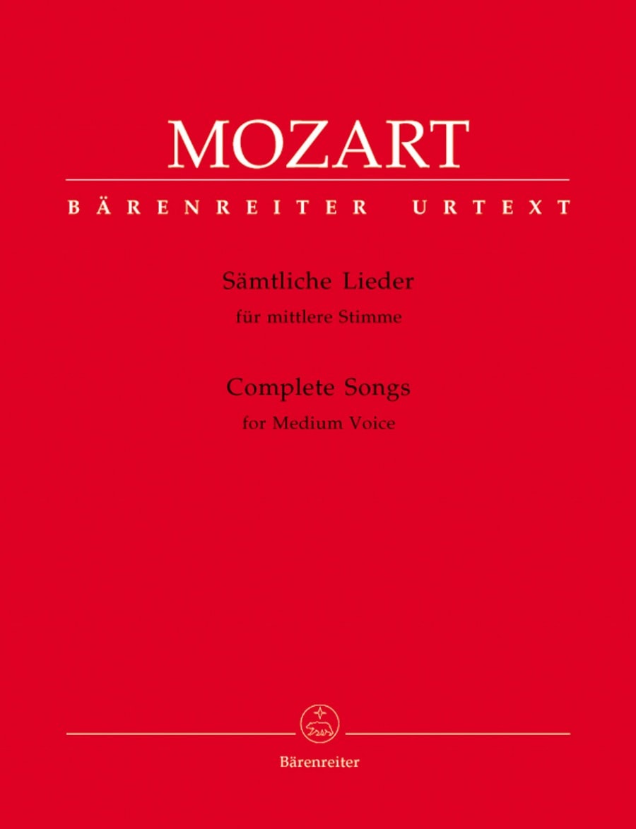 Mozart: Complete Songs for Medium voice published by Barenreiter