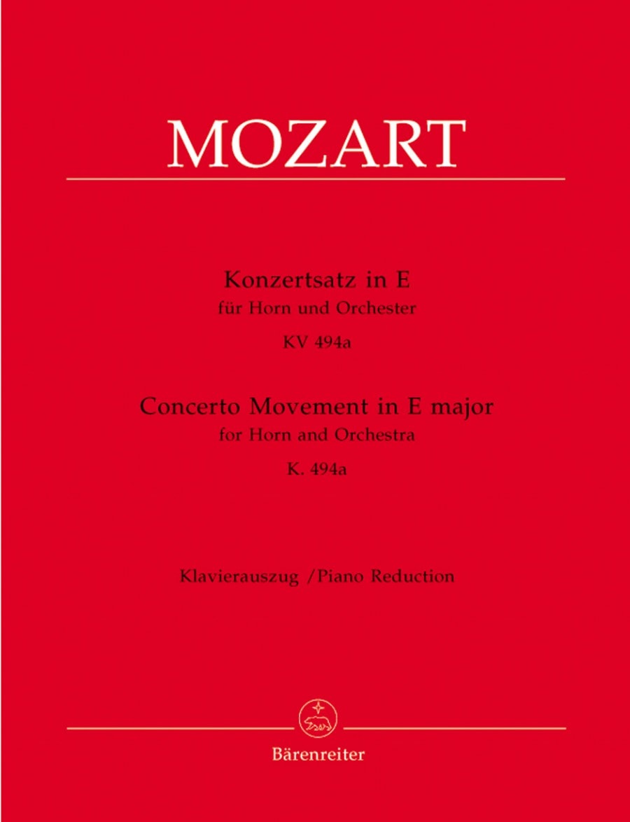 Mozart: Concerto Movement KV494a for Horn published by Barenreiter