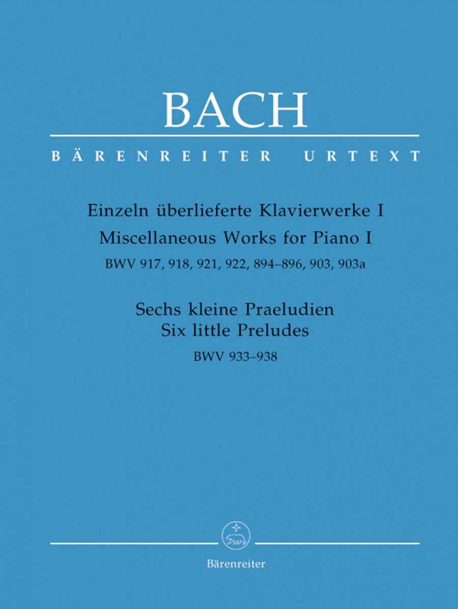 Bach: Miscellaneous Piano Works I published by Barenreiter