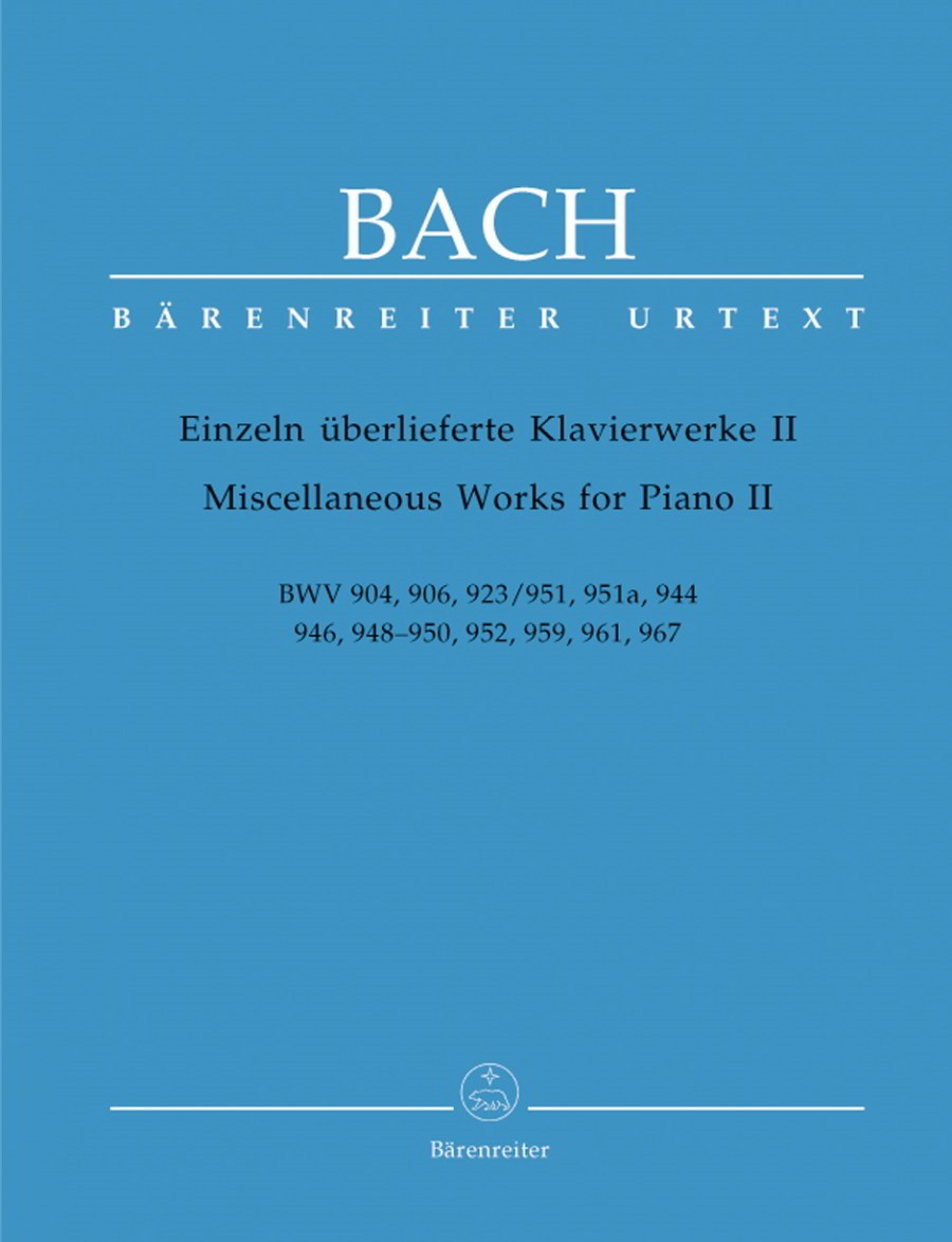 Bach: Miscellaneous Piano Works II published by Barenreiter