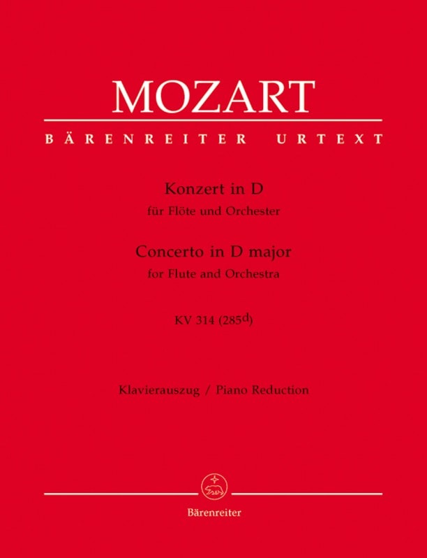 Mozart: Concerto No 2 in D K314 for Flute published by Barenreiter