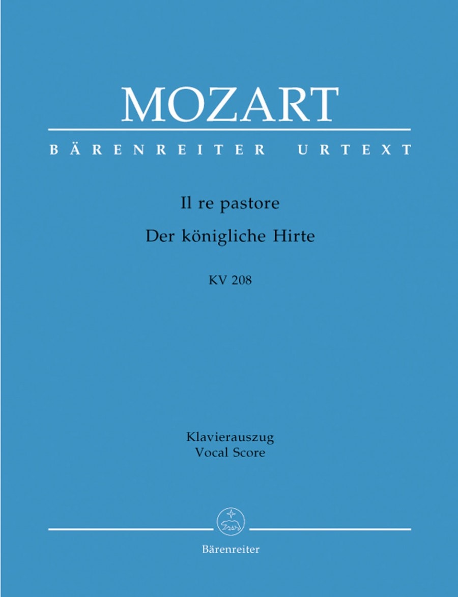 Mozart: Il Re Pastore Dramma per musica in 2 acts (K208) published by Barenreiter Urtext - Vocal Score