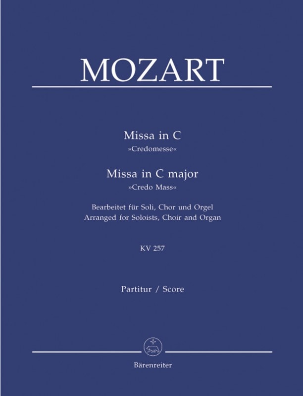 Mozart: Mass in C (K257) (Credo-Messe) (Series: Choir & Organ) published by Barenreiter - Vocal Score