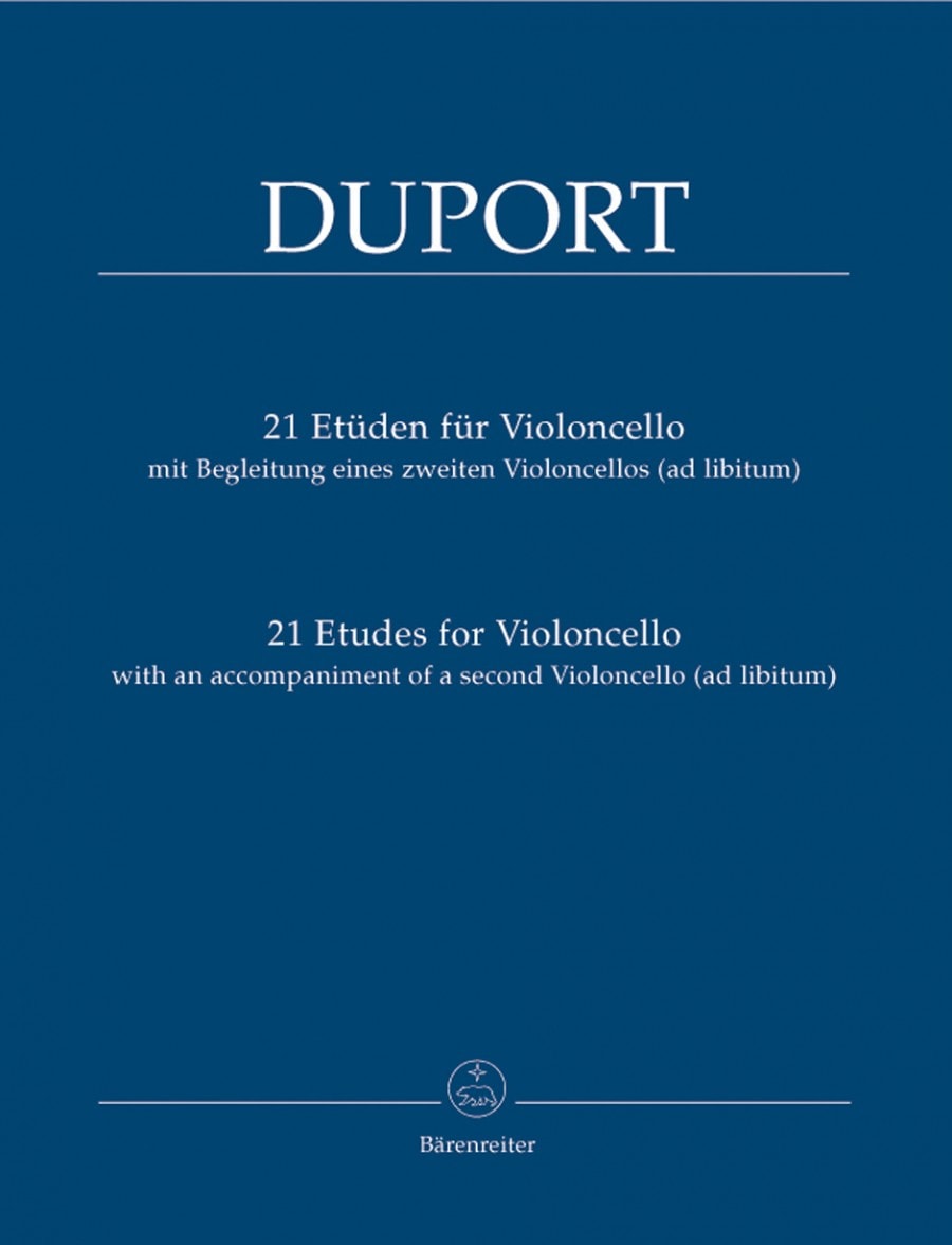 Duport: 21 Etudes for Cello published by Barenreiter