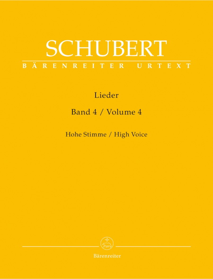Schubert: Lieder Volume 4 for High Voice published by Barenreiter