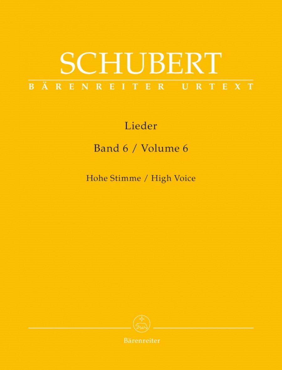 Schubert: Lieder Volume 6 for High Voice published by Barenreiter