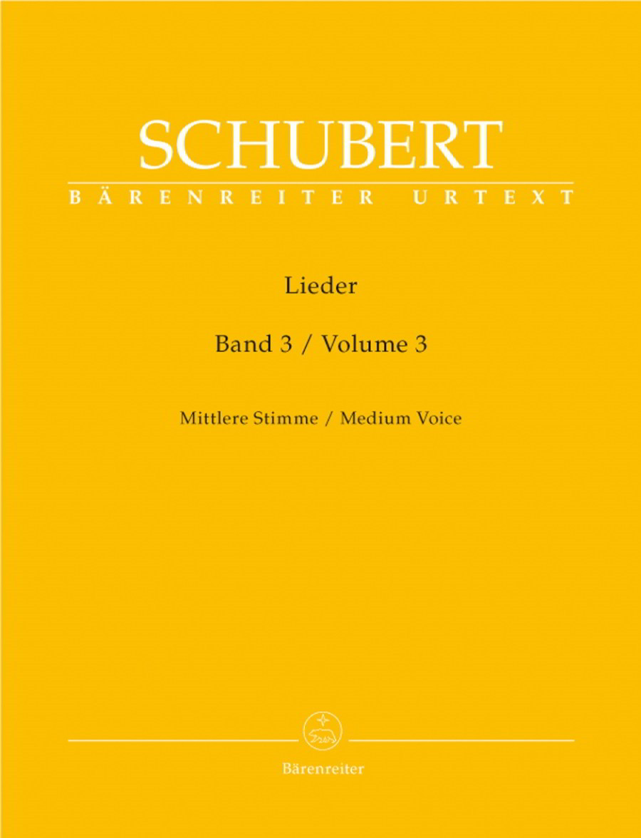 Schubert: Lieder Volume 3 for Medium Voice published by Barenreiter