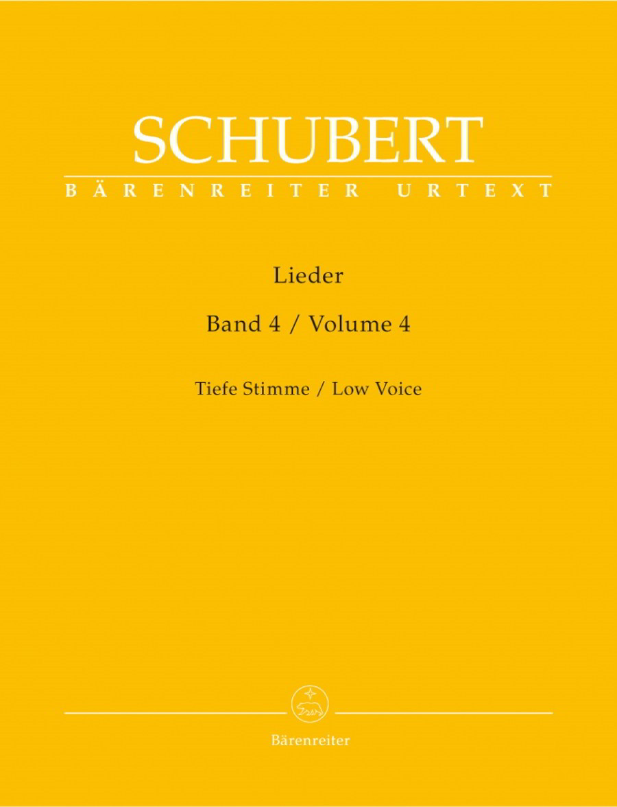 Schubert: Lieder Volume 4 for Low Voice published by Barenreiter