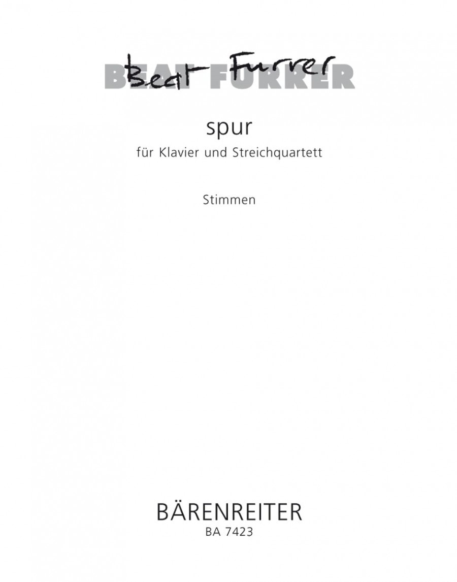 Furrer: Piano Quintet published by Barenreiter