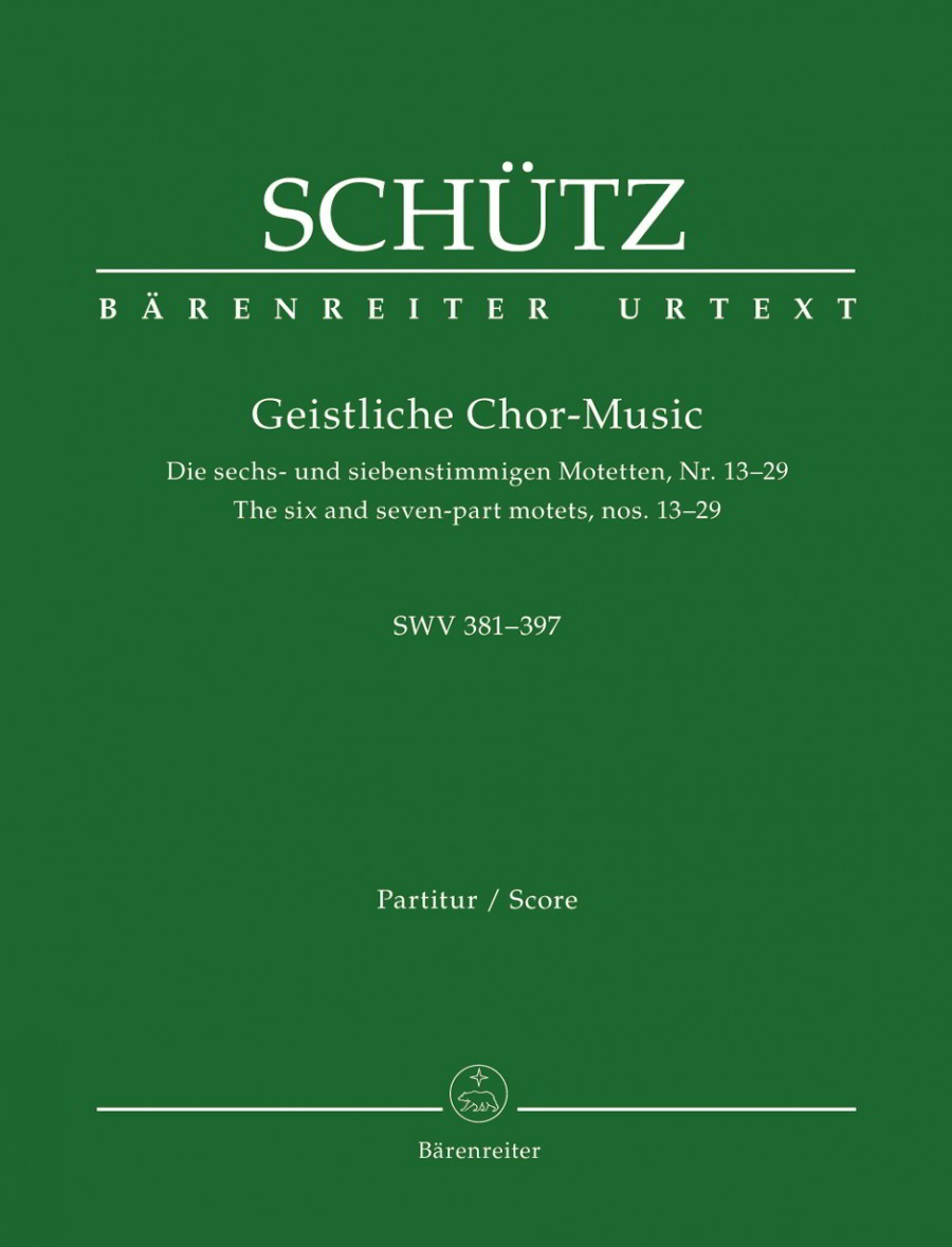 Schtz: Sacred Choral Music 1648: The six and seven-part Motets Nos13-29 (SWV 381-397) published by Barenreiter Urtext - Vocal Score