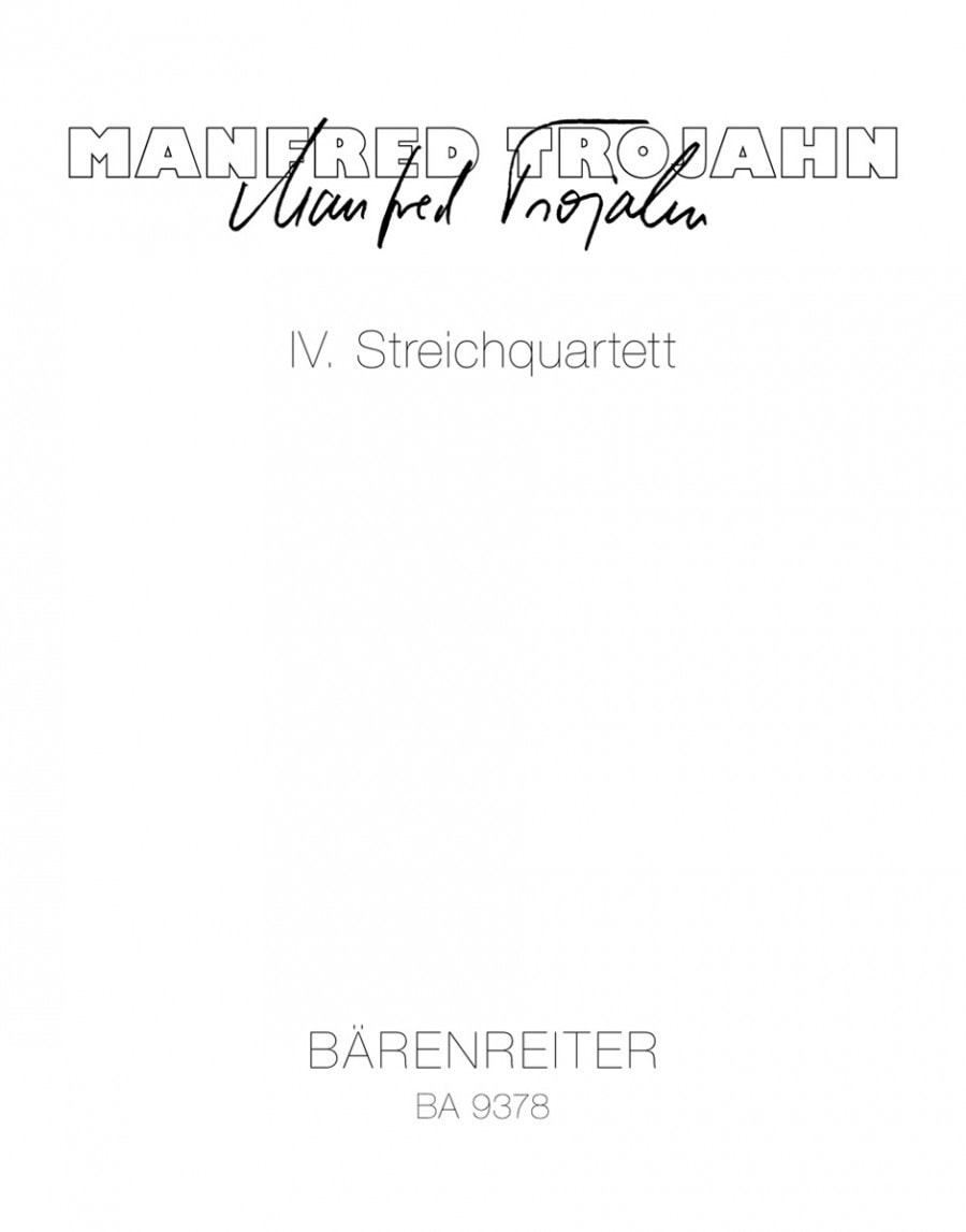 Trojahn: String Quartet No 4 published by Barenreiter (Score)