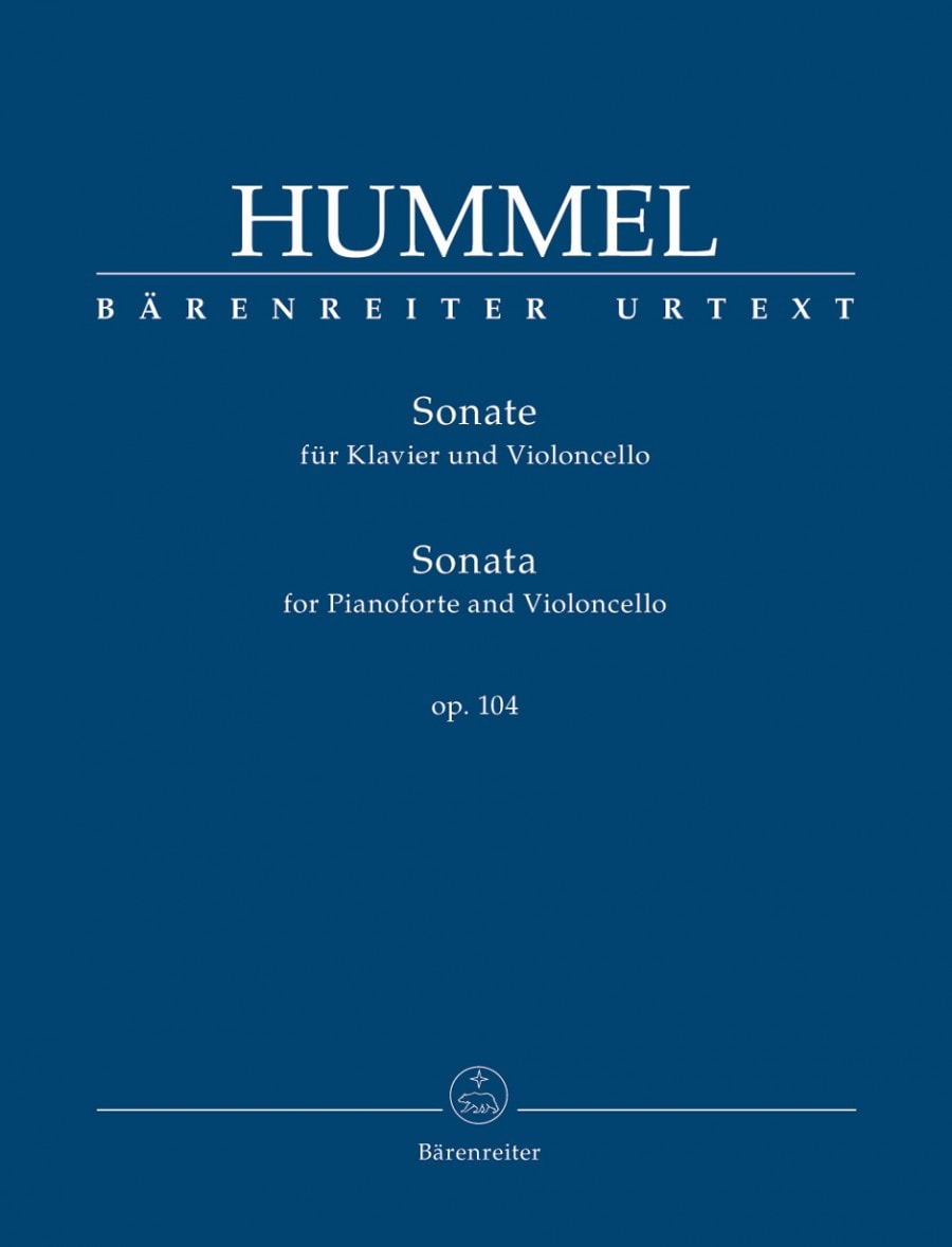 Hummel: Sonata Opus104 for Cello published by Barenreiter