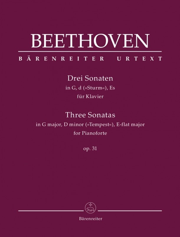 Beethoven: 3 Sonatas for Piano in G, D Minor & Eb Opus 31 published by Barenreiter
