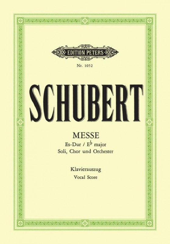 Schubert: Mass in Eb (D950) published by Peters - Vocal Score