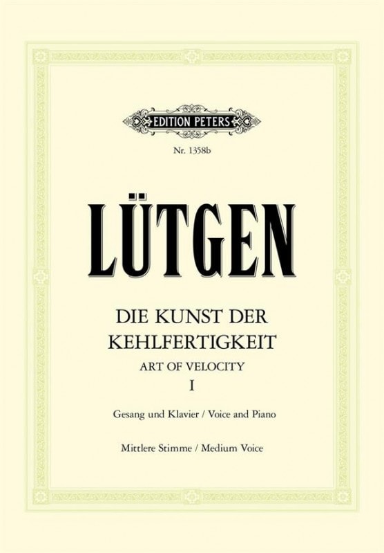 Lutgen: Art of Velocity Book 1 (Medium Voice) published by Peters