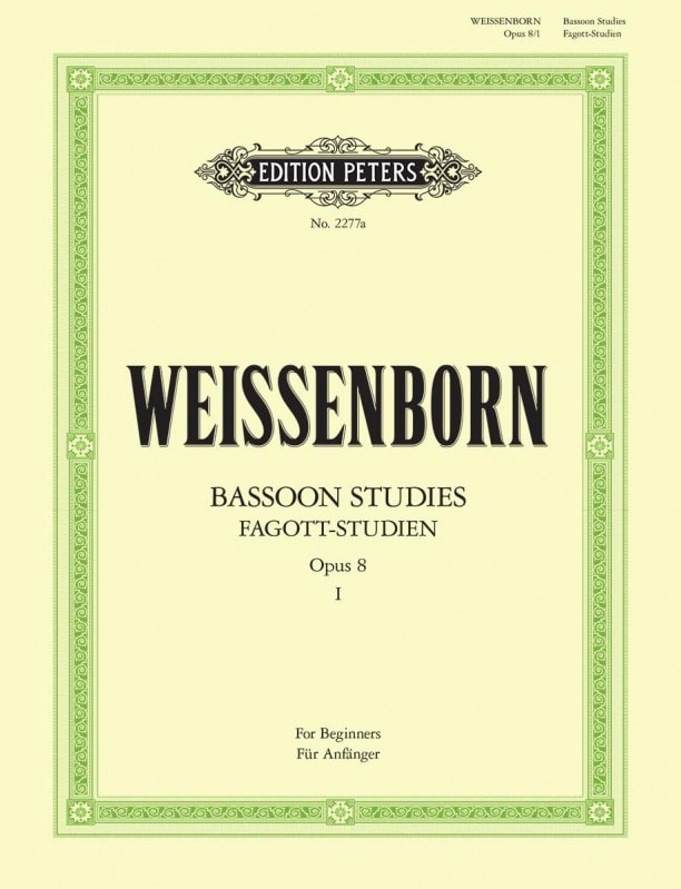 Weissenborn: Studies Opus 8 Volume 1 for Bassoon published by Peters Edition
