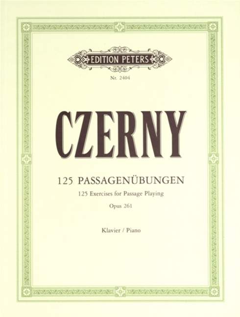 Czerny: 125 Exercises Opus 261 for Piano published by Peters