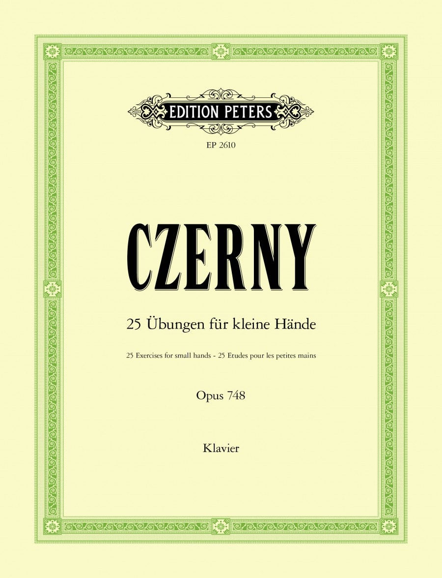 Czerny: 25 Exercises for Small Hands Opus 748 for Piano published by Peters Edition