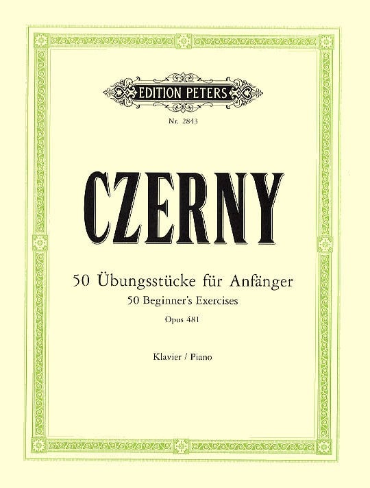 Czerny: 50 Beginner's Exercises Opus 481 for Piano published by Peters