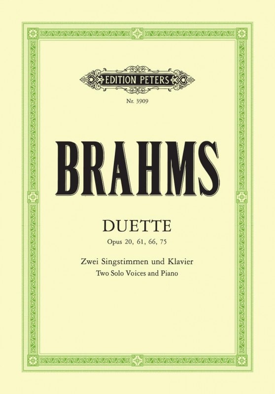 Brahms: 14 Duets for Soprano and Alto published by Peters