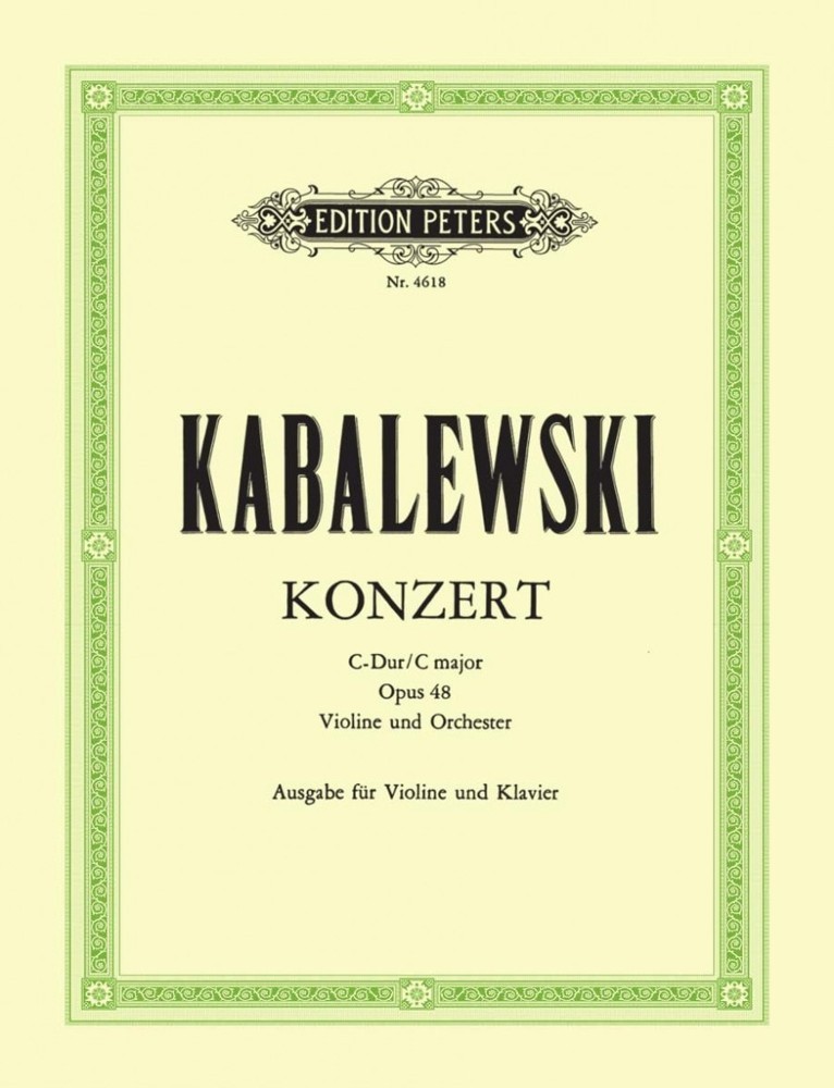Forwoods ScoreStore Kabalevsky Concerto in C Major Opus 48 for