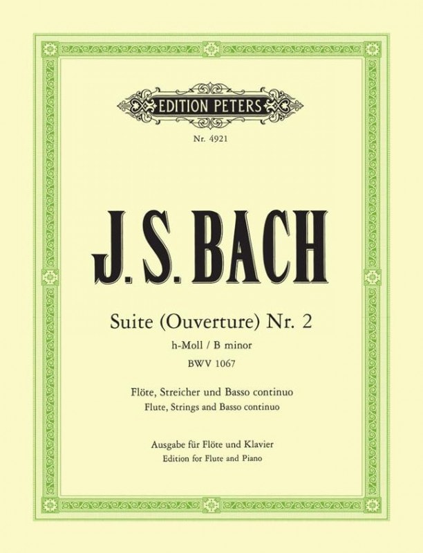 Bach: Overture (Suite) in B Minor BWV1067 for Flute published by Peters