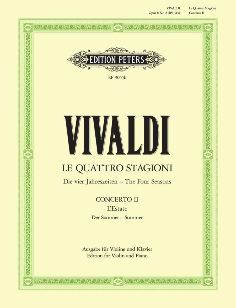 Vivaldi: The Seasons Opus 8 No 2 in G Minor (Summer) for Violin published by Peters