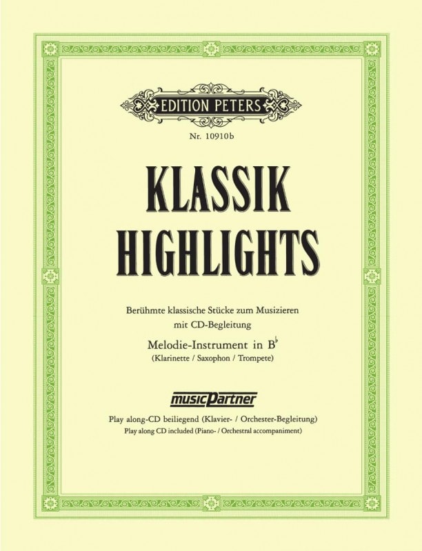 Klassik-Highlights for Bb Instruments published by Peters (Book & CD)