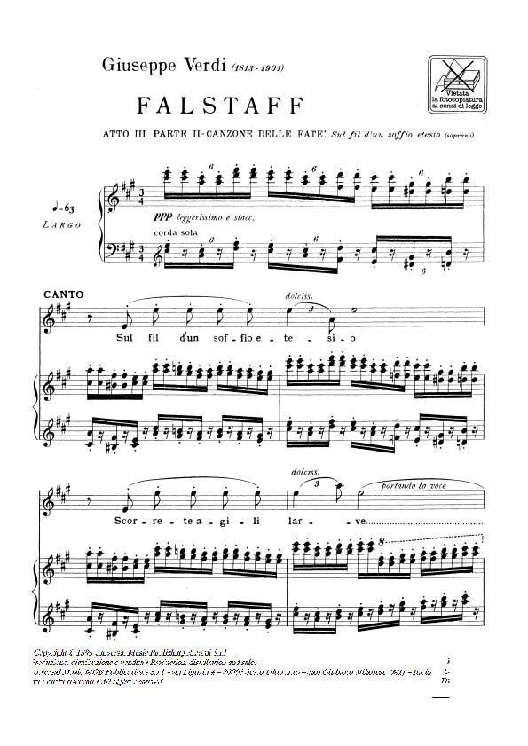 Verdi: Sul Fil d'un Soffio etesio for Soprano published by Ricordi