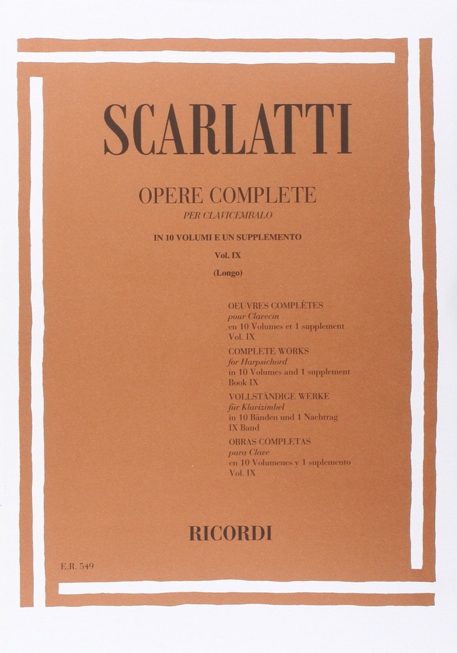 Scarlatti: Piano Sonatas Volume 9: L401-L450 (Opere complete) published by Ricordi