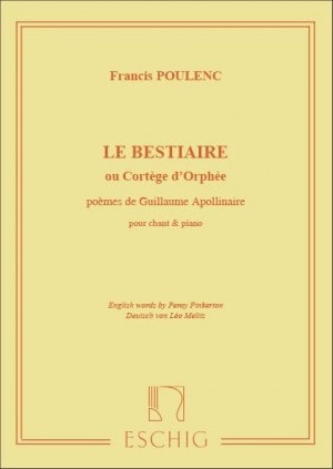 Poulenc: Le Bestiaire ou Cortge d'Orphe published by Eschig