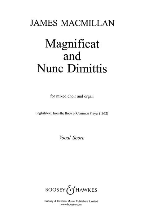 MacMillan: Magnificat and Nunc Dimittis SATB published by Boosey & Hawkes - Vocal Score