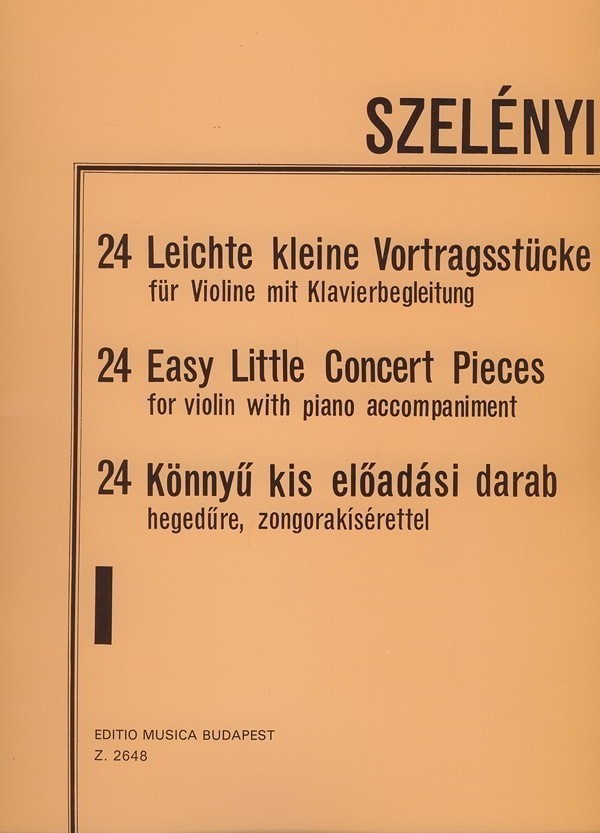 Szelényi: 24 easy little concert pieces Volume 1 for Violin published ...