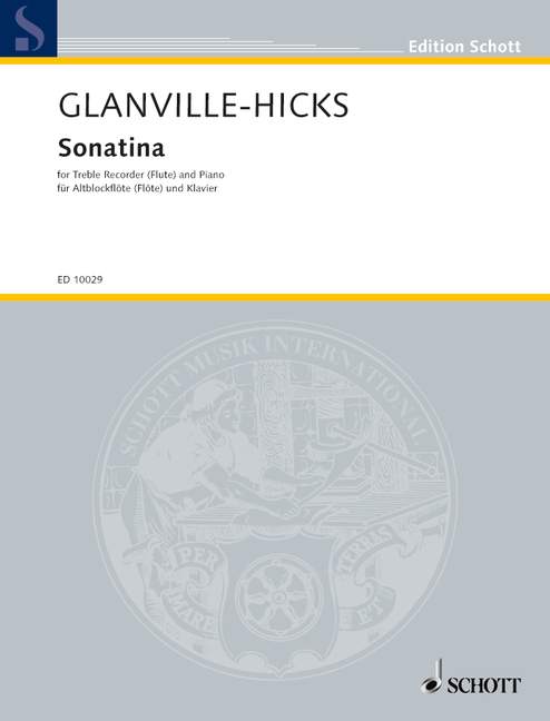 Glanville-Hicks: Sonatina for Treble Recorder published by Schott
