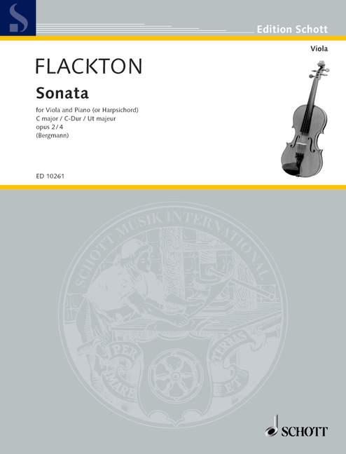 Flackton: Sonata in C Opus 2 No 4 for Viola published by Schott