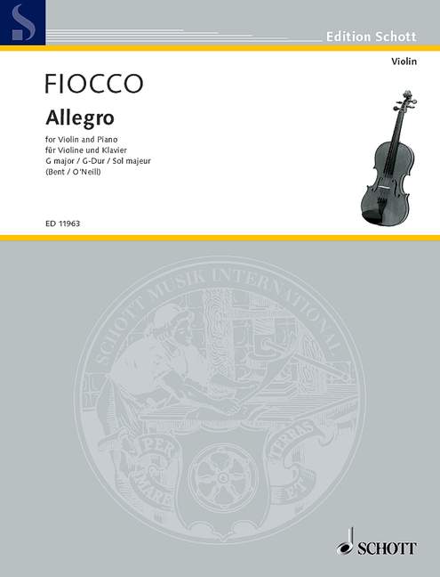 Fiocco: Allegro in G for Violin published by Schott