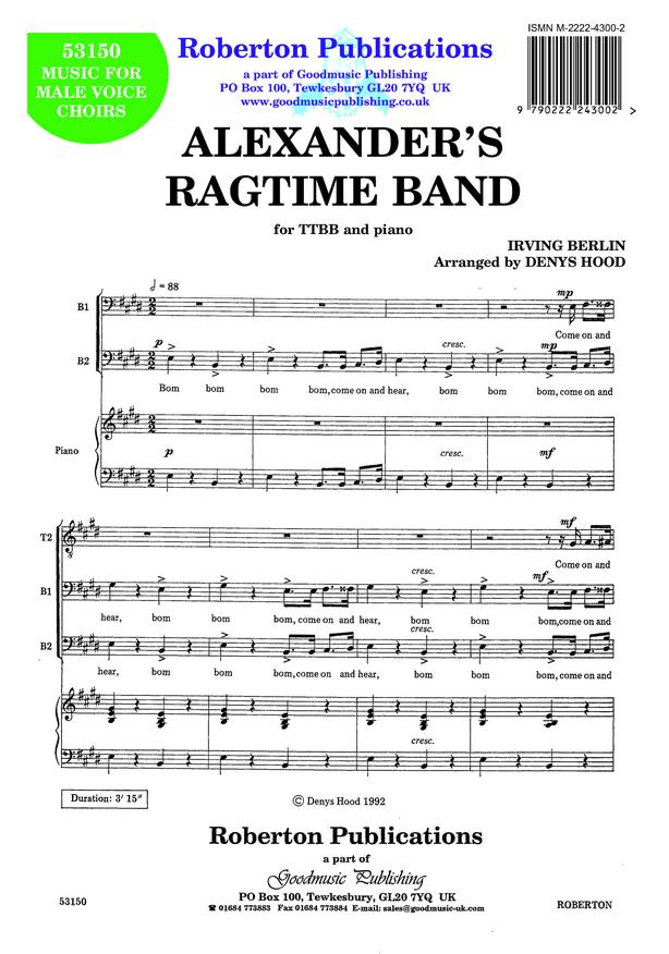 Berlin: Alexander's Ragtime Band TTBB published by Roberton
