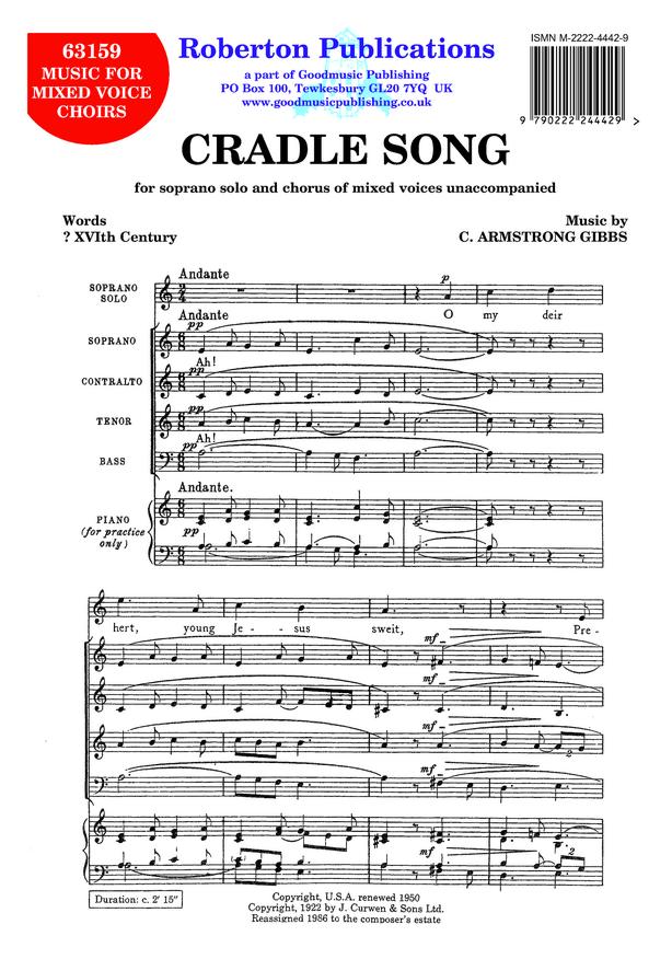 Gibbs: Cradle Song SATB published by Roberton